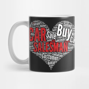 Car Salesman Heart Shape Word Cloud Design print Mug